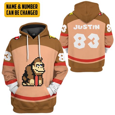 Donkey Kong Sports Custom Name Custom Number Hoodie Tshirt Apparel ...