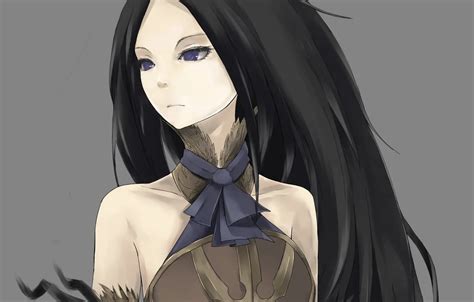 Wallpaper girl, hair, art, grey background, elf, castlevania, shanoa ...