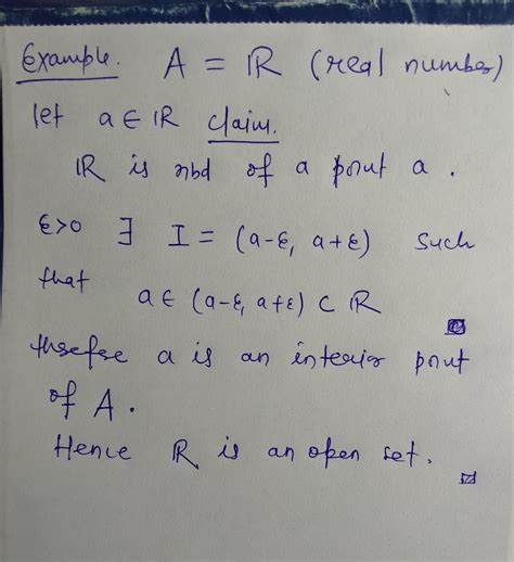 What is the definition of open set with an simple example.