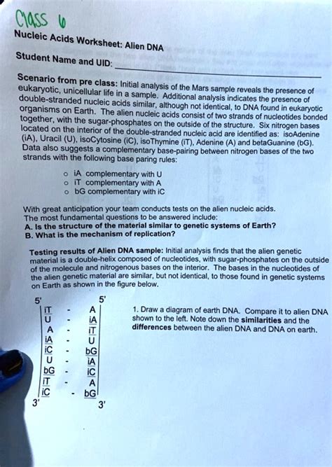 Alien DNA Worksheet 的图像结果