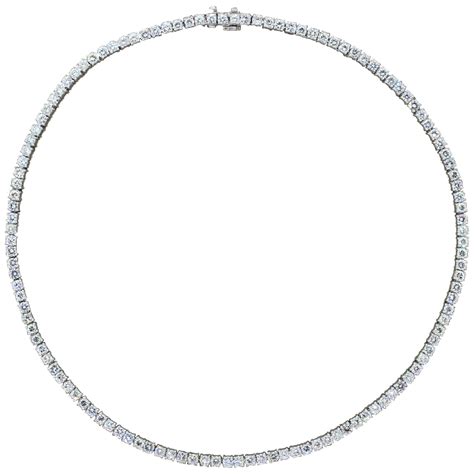 Diamond Platinum Tennis Necklace at 1stDibs