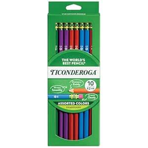Dixon Ticonderoga Wood-Cased #2 Pencils, Black Lead, Box of 10 ...