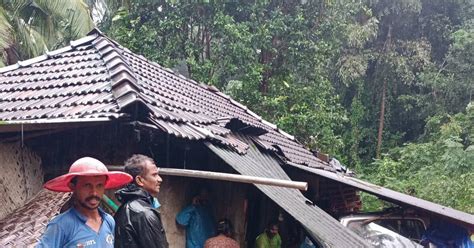 hill collapsed and the house was damaged