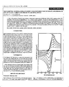 Voltammetric investlgations of iodide catalysed reduction of iodate and ...