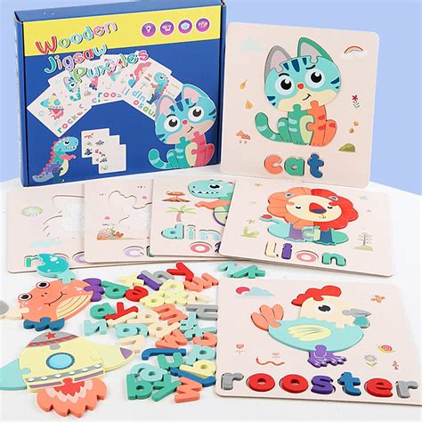 Alphabet Flash Cards Preschool Activities Wooden Letters Jigsaw ...