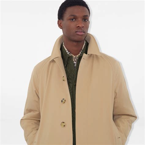Short Camden Heritage Car Coat in Honey - Men, Cotton Gabardine ...