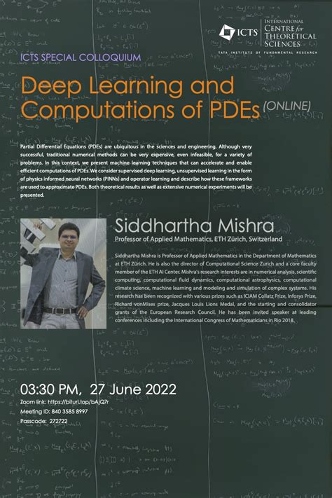 Deep Learning and Computations of PDEs | ICTS