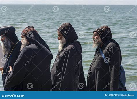 Coptic Monks at the Church in Tabgha beside Sea of Galilee Editorial ...
