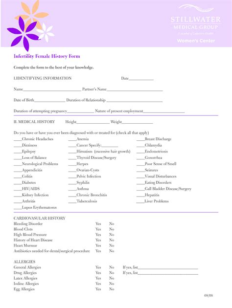Fillable Online Infertility Female History Form Fax Email Print - pdfFiller