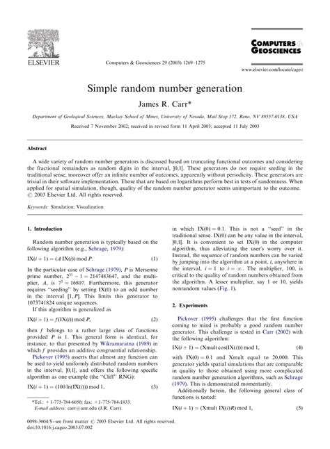 Random Number Generation 的图像结果