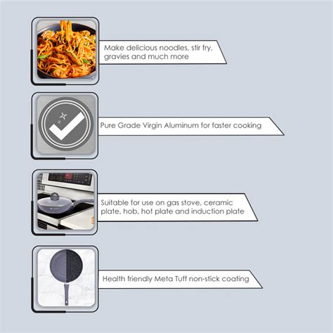 Buy Granite Non Stick Wok grey,26cm Online At Best Price