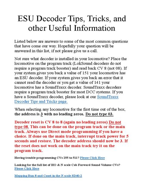 Image result for ESU Decoderho