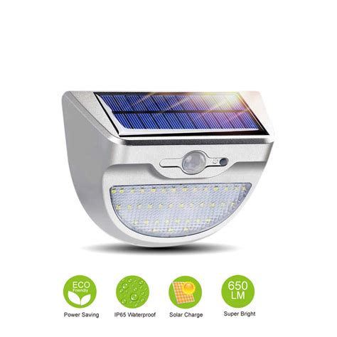 Solar Lights Outdoor, Solar Motion Sensor Light 650LM Super Bright ...