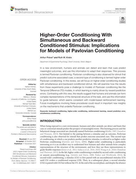 Image result for Second Order Pavlovian Conditioning Examples