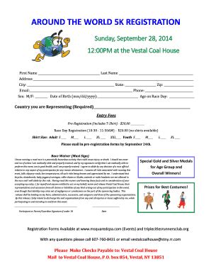Fillable Online AROUND THE WORLD 5K REGISTRATION - bmsquaredcpabbcomb ...