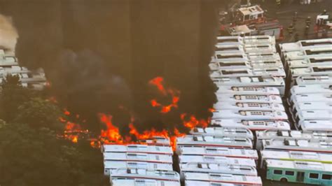 Multiple SEPTA buses on fire in Philadelphia's Nicetown-Tioga neighborhood