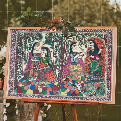 Handmade Paper Krishna Raas Poster – Mithila Gram