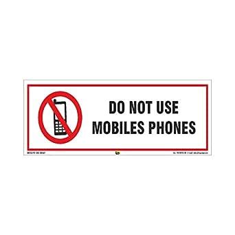 Mr. Safe - Do Not Use Mobile Phones Sign Eco Vinyl Sticker (15 Inch X 6 ...