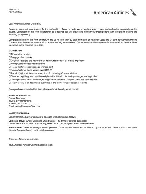 Fillable Online american airlines form op124 Fax Email Print - pdfFiller