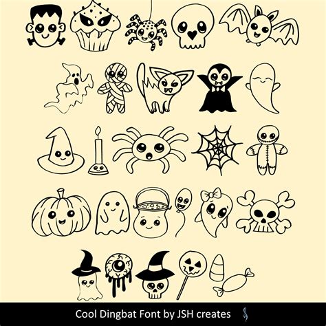 Cute Halloween Drawings Font