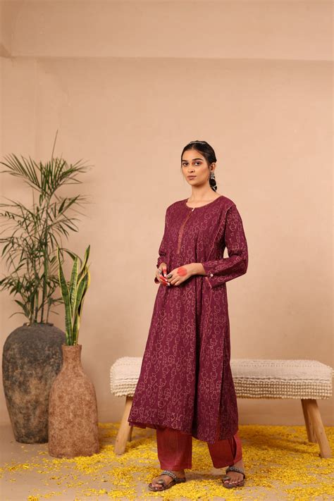 PURPLE LAGOON - Satin Cotton Kurtaset– CHHAPA