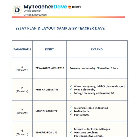 Spanish Opinion Piece Sport - My Teacher Dave