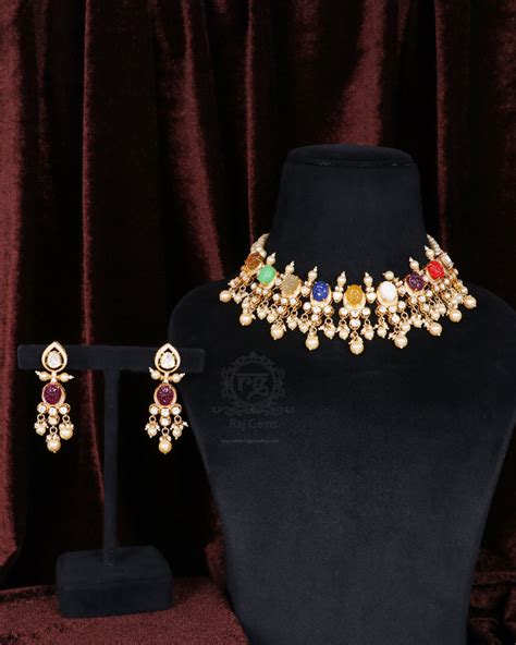 925 Navratan Silver Designer Necklace – Raj Gems