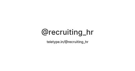 @recruiting_hr — Teletype