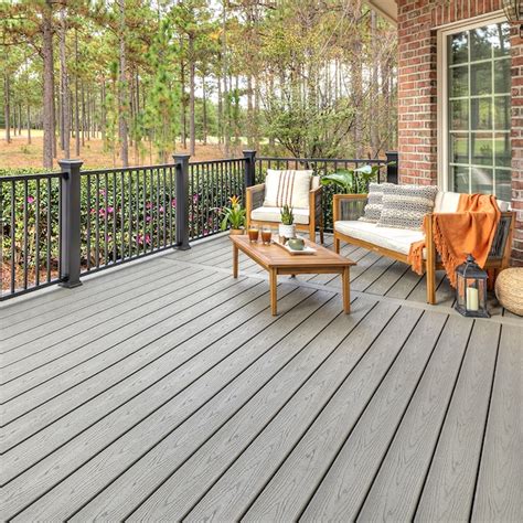 Trex Transcend 12-ft Gravel Path Grooved Composite Deck Board in the ...