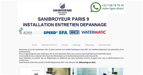 Dépannage sanibroyeur wc sfa paris 9 à partir de 39 euros