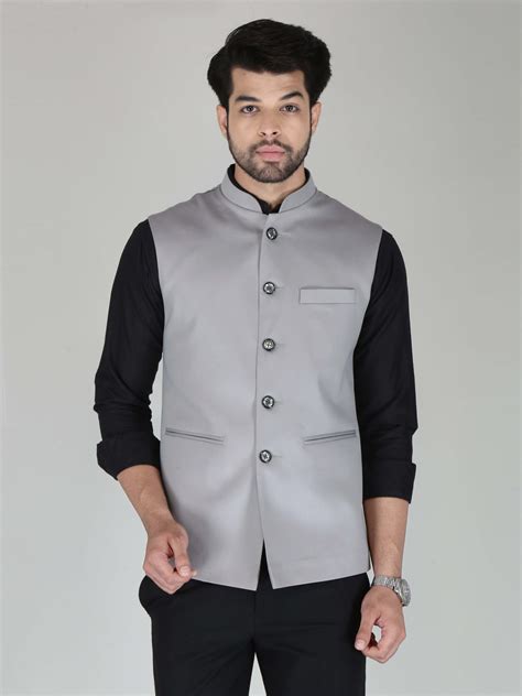 Solid Grey Classic Waistcoat For Men | Amogue