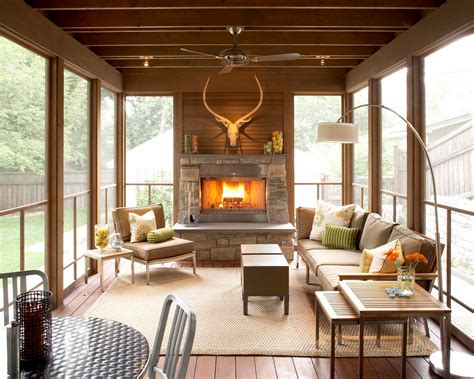 20 Most Beautiful Screened Porch with Fireplace Ideas for a Cozy ...