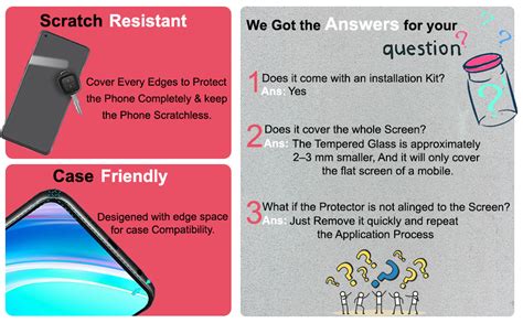 Tough Lee Tempered Glass Screen Guard Protector for Redmi 12 4G / Redmi ...