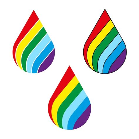 Rainbow drop icons colorful vector symbols curved line shapes white ...