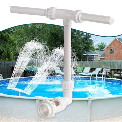 AMHOOEN Dual-Spray Swimming Pool Waterfall Fountain for Above/Inground ...