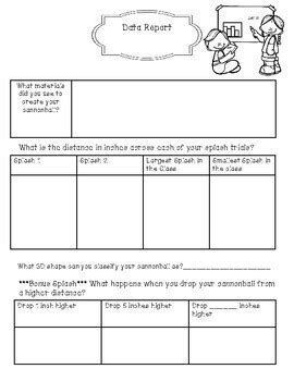 End of the Year Project Based Learning - Cannonball Splash Challenge