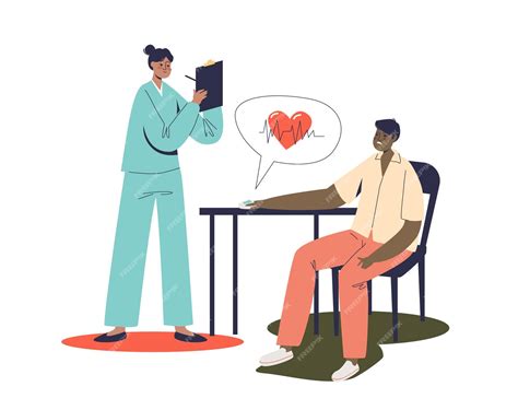 Premium Vector | Doctor cardiologist examining patient with increased heart rate. heart attack ...