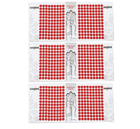 Sunaina Premium Plaza RED Outline Size -3 Bindis for Women [SPPSR103 ...