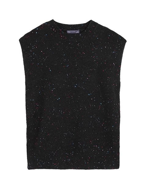 Buy Textured Crew Neck Knitted Vest at Marks & Spencer