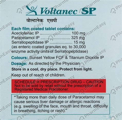 Voltanec Sp Tablet: Uses, Side Effects, Price & Dosage | PharmEasy