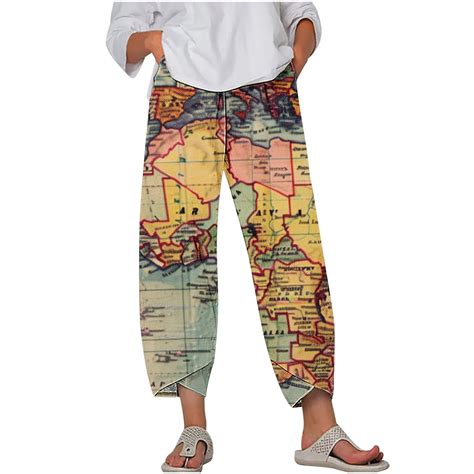 Brnmxoke Summer Pants for Women 2024,Women's High Waist Pants Plus Size Capri Pants with Pockets ...