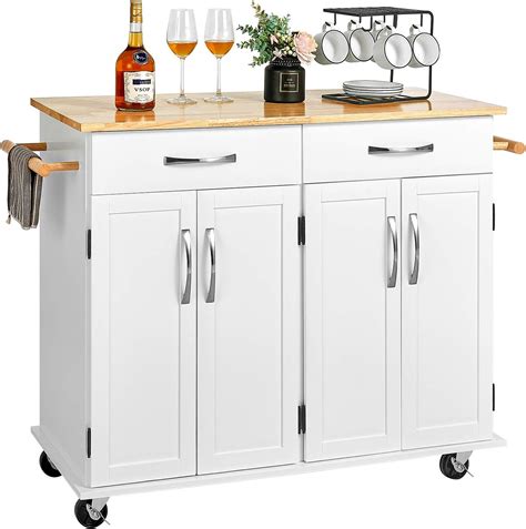 Buy kealive Kitchen Island on Wheels Rolling Kitchen Island Cart with ...