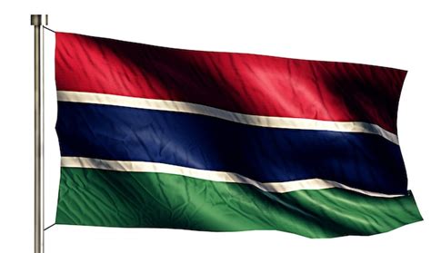 Gambia national flag isolated 3d white background | Free Photo