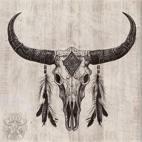 Texas Longhorn Skull, Bull Skull, for Laser Engraving or Digital Prints ...