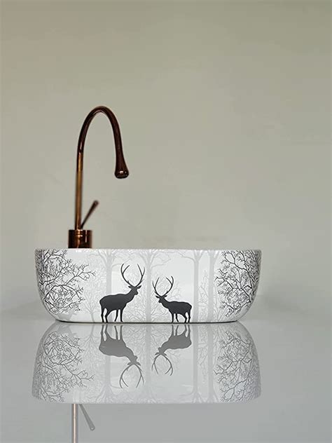 ASIAN HOME DECOR Wash Basin Ceramic Glossy Finish Vessel Sink/Washbasin ...