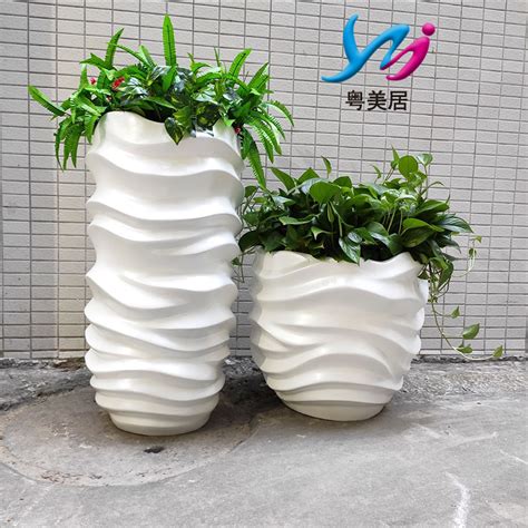 玻璃钢定制圆形种植花盆 - 深圳市凡贝尔玻璃钢工艺有限公司