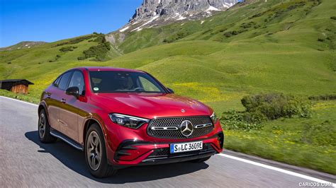 2024 Mercedes-Benz GLC 400 e 4MATIC Coupé AMG line (Color: Patagonia Red) - Front Three-Quarter ...