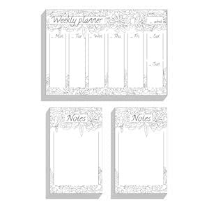 COI Memo Set of 3 Doodling Note Pads Weekly | Daily | Easy Tear Off ...