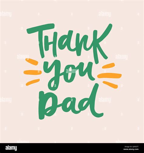 Thank you dad - handwritten quote. Modern calligraphy illustration for ...