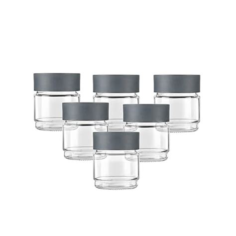 Buy CELLO Modustack Glassy Storage Jar Set of 6, (500 ml x 6), Grey ...